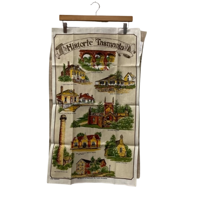 2Pc Darwin & Sydney Historic linen & Cotton Tea Towel 