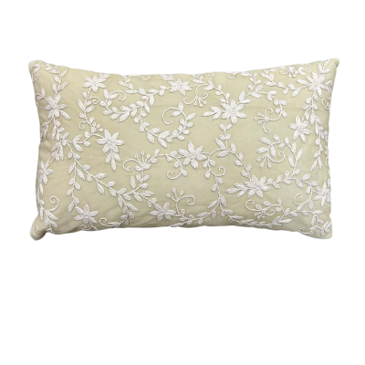 AURA CUSHION WITH EMBROIDED FLOWERS. BRAND NEW