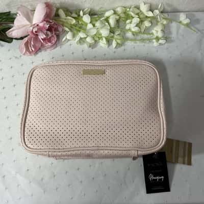 MOR Copenhagen Dusty Pink Pin-point Cut-out Hanging Fold-out Cosmetic Bag (new)