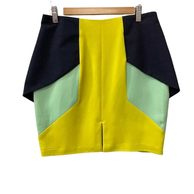 Cameo Womens  Size M A-Line Skirt Blue / Cream / Yellow 