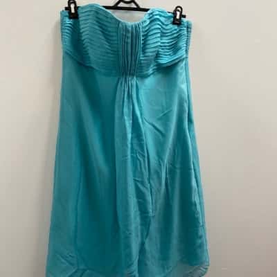 Coast BNWT SILK Size 16 Aqua Cocktail Dress  optional fine straps