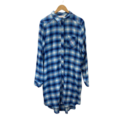 Peter Alexander Womens  Size XL Nightshirt Blue / Checked / White 