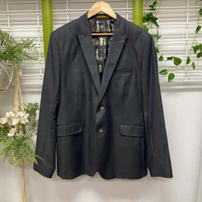 Ted Baker Wool and Cotton Mens  Size 7 Suit Jacket Grey 