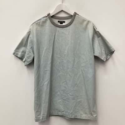 Ksubi Zip Denim Short Sleeve Top - Size M 