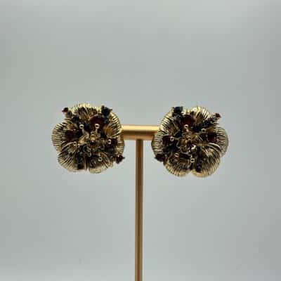 Mimco Golden Tone Flower Earrings 