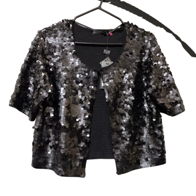 David Lawrence Womens  Size L Matte Black Sequin Cardi