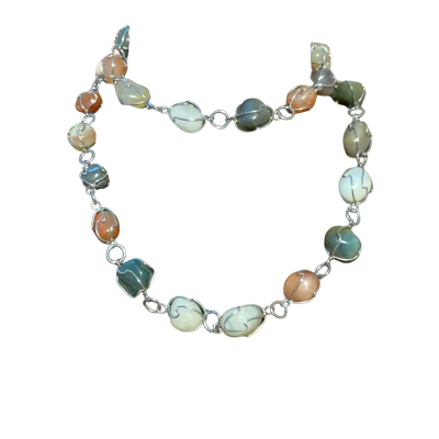  Multi jasper stone necklace, Multicoloured 