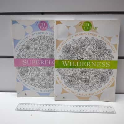 Zen Colour Mindfulness Coloring Books Set of 2 (Superflora & Wilderness)