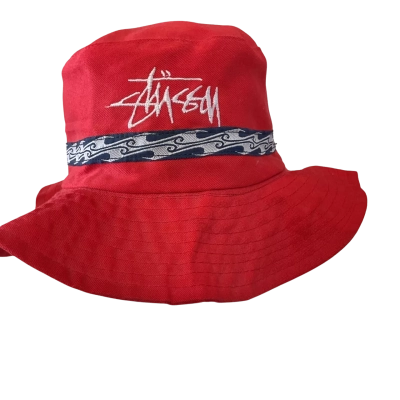 Stussy Mens  Size 0 Bucket Hat Red 