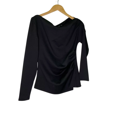 Decjuba Womens  Size M Long Sleeve Top / Off-the-shoulder Top Black  