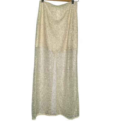 Forever New Womens  Size 8 Midi Skirt Off White 
