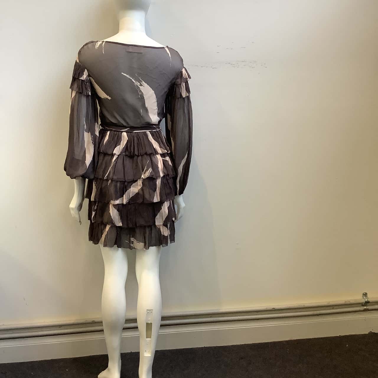 Zimmermann Womens AUS Size 6, Label Size 0P Silk Dress Black / Cream(s)
