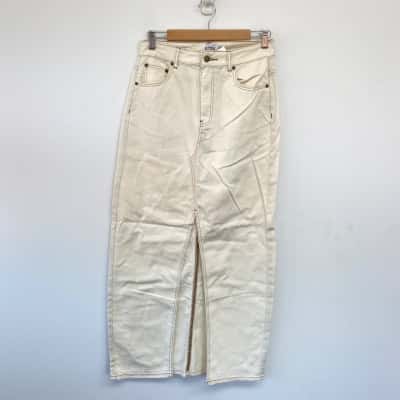 Ghanda Oatmilk Denim Maxi Skirt  Size 10 