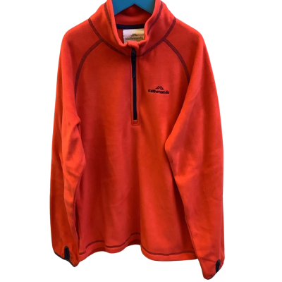 Kathmandu Kids Size 12yo Quarter Zip Polartec Fleece Jumper Orange 
