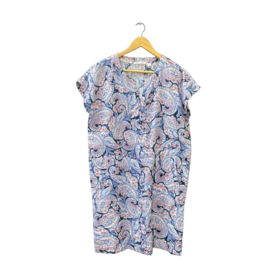 Trenery Size 8 Casual Dress Multicoloured / Navy Blue / Pattern / White 