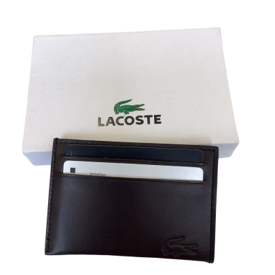 In Box Brand New Lacoste Cow Leather Credit Card Holder for Wallet