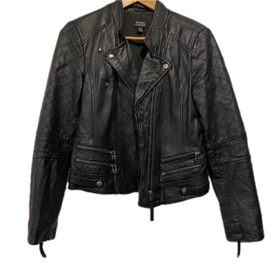 Just Jeans Womens Leather Jacket Size 10 Black  
