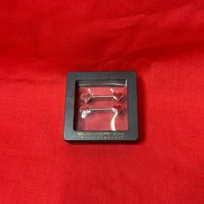 Body Candy 14 Gauge Red Heart Barbells