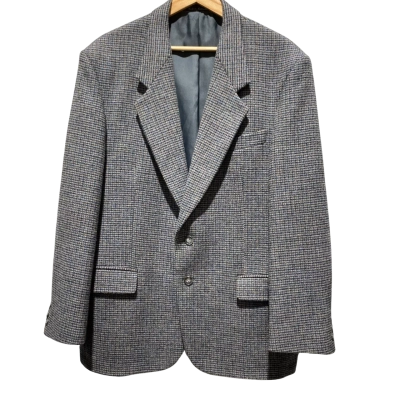 Vintage Lubiani Wool Jacket Mens  Size L Blue / Brown / Grey 