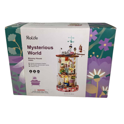 Rolife Mysterious World Bloomy House DS002 DIY Miniature Dollhouse 3D Model Kit Toy