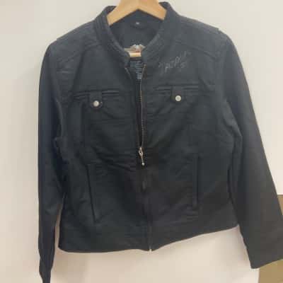 Harley Davidson Mens  Size M Biker Black signed   