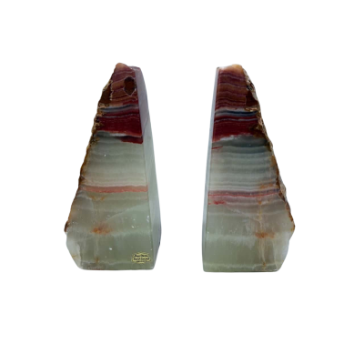 Mexican Hand Carved Onyx Marble Bookends