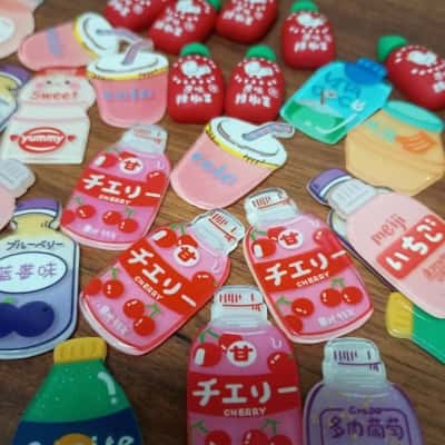 Kawaii Drinks Assorted Flat Charms x 26