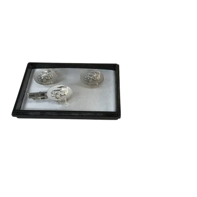 Vintage Mens Datsun Cuff Links and Tie Bar as pictured