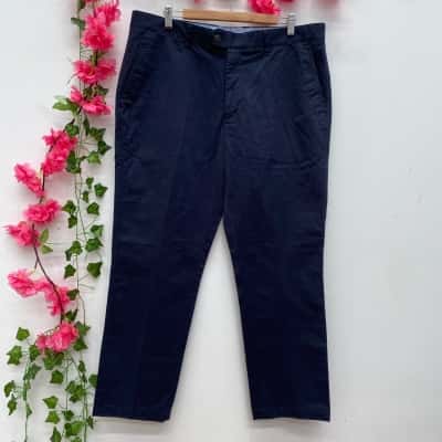 Gazman Mens Regular Fit Chinos Size 36 Navy Blue 