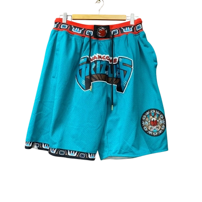 Just Don Mens Size XL Vancouver Grizzlies Teal Basketball Shorts 