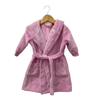 Peter Alexander Girls Size 9-18m Dressing Gown with Hood Pink  