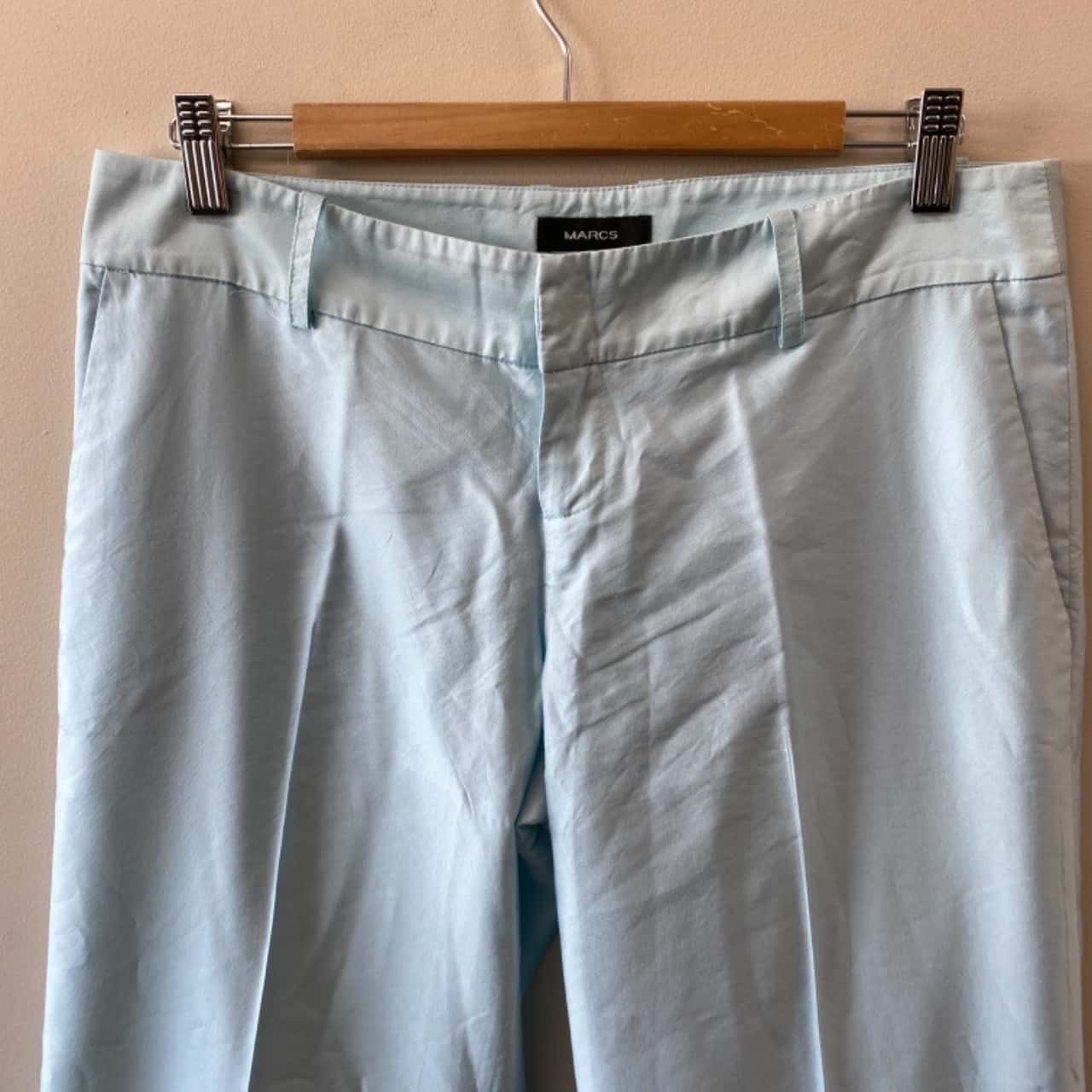12. Straight Leg Tailored Pants. Blue
