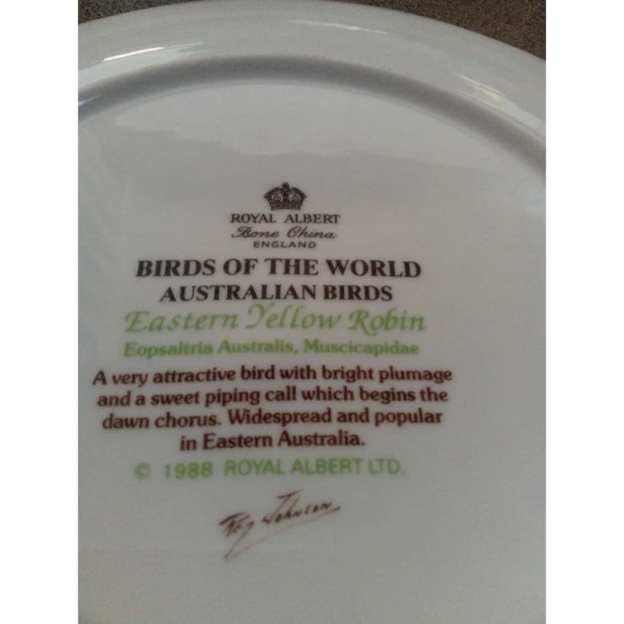 Royal Albert - Birds of The World Australian Birds - 1988 Eastern ...