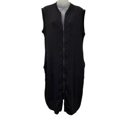 Brand New - Flower - Womens Sleeveless Zip-front Tunic Dress - Size 12 - Black (RRP $139.95)