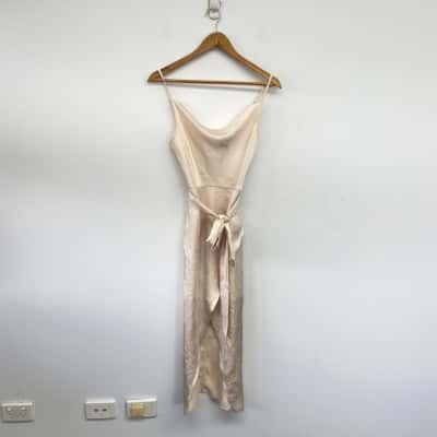 Style State Cream Front Split Midi Dress  Size 6 