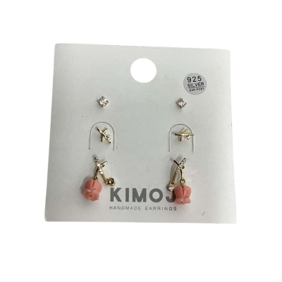 Lot of 3x Womens Earrings Gold Tone with Sterling Silver Post (Stamped S925)