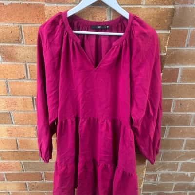 Sportsgirl Womens  Size 14 Long Sleeve Dress / Mini Dress Pink  