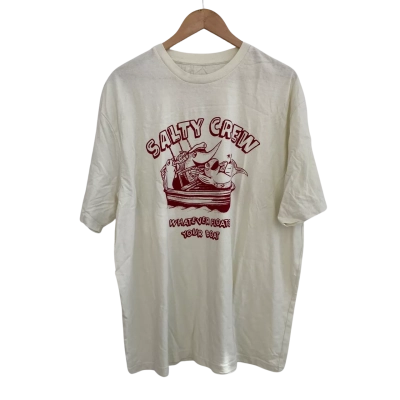 Salty Crew Mens  Size XXXL Short Sleeve Shirt Off White / Red 