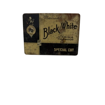 Black & white tobacco tin