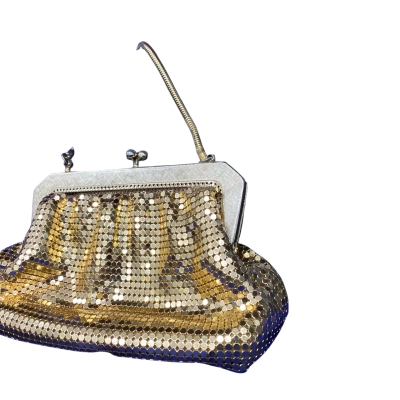  Womens vintage ‘Park Lane’ 12x16cm mesh Evening Bag Gold 