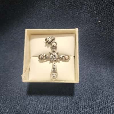 Unisex Vintage Sterling Silver Cross with stamp 925 no Chain 