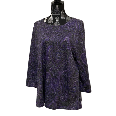 Noni B Womens  Size XL 3/4 Sleeve Top Royal Purple BNWT