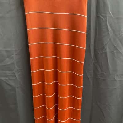 COS Womens Size L Burnt Orange Striped Skirt