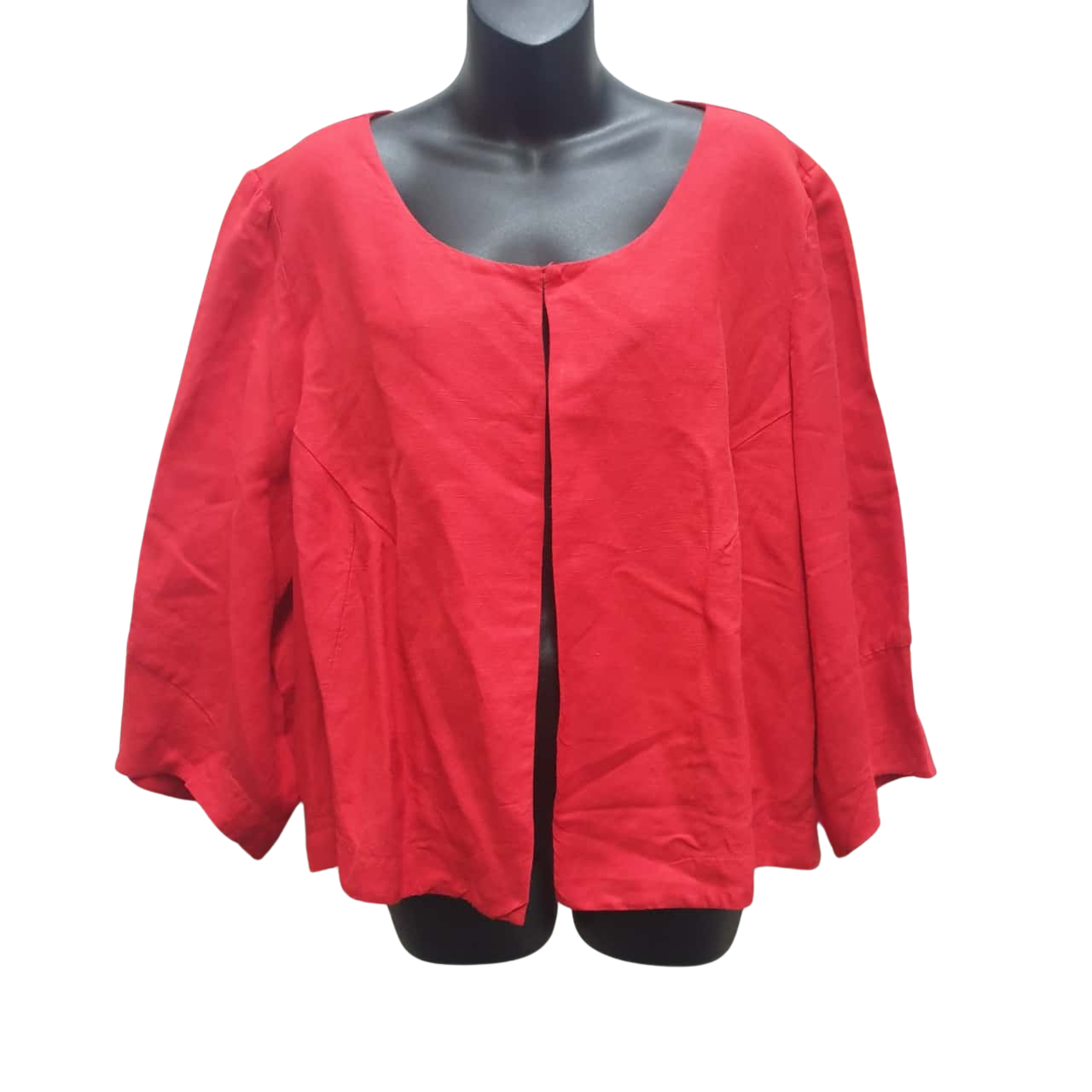 CHOCOLAT NEW ZEALAND Size 20 Red Linen Blend Swing Jacket