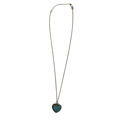 Womens Thomas Sabo 925 Sterling Silver Turquoise Heart Pendant Necklace 