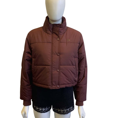 BNWT Ryderwear Women's Size S Cropped Puffer Jacket Brown 