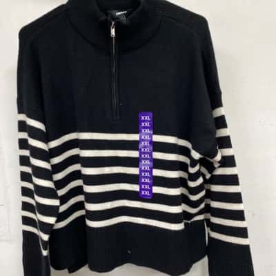 DKNY Womens  Size XXL Jumper Black  / White 