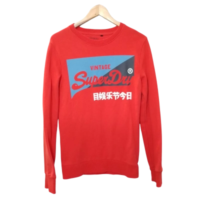 Superdry Mens  Size XS Red Crew Neck Jumper 