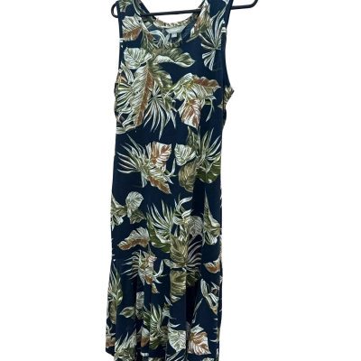 Suzannegrae Womens  Size M Navy blue Leaf patterned dress 