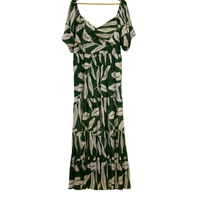 Brand New - NEXT - Womens Maxi Dress - Size 18UK - Cream / Green (RRP £75)